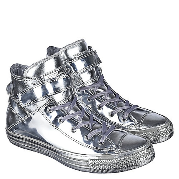 silver converse high tops womens